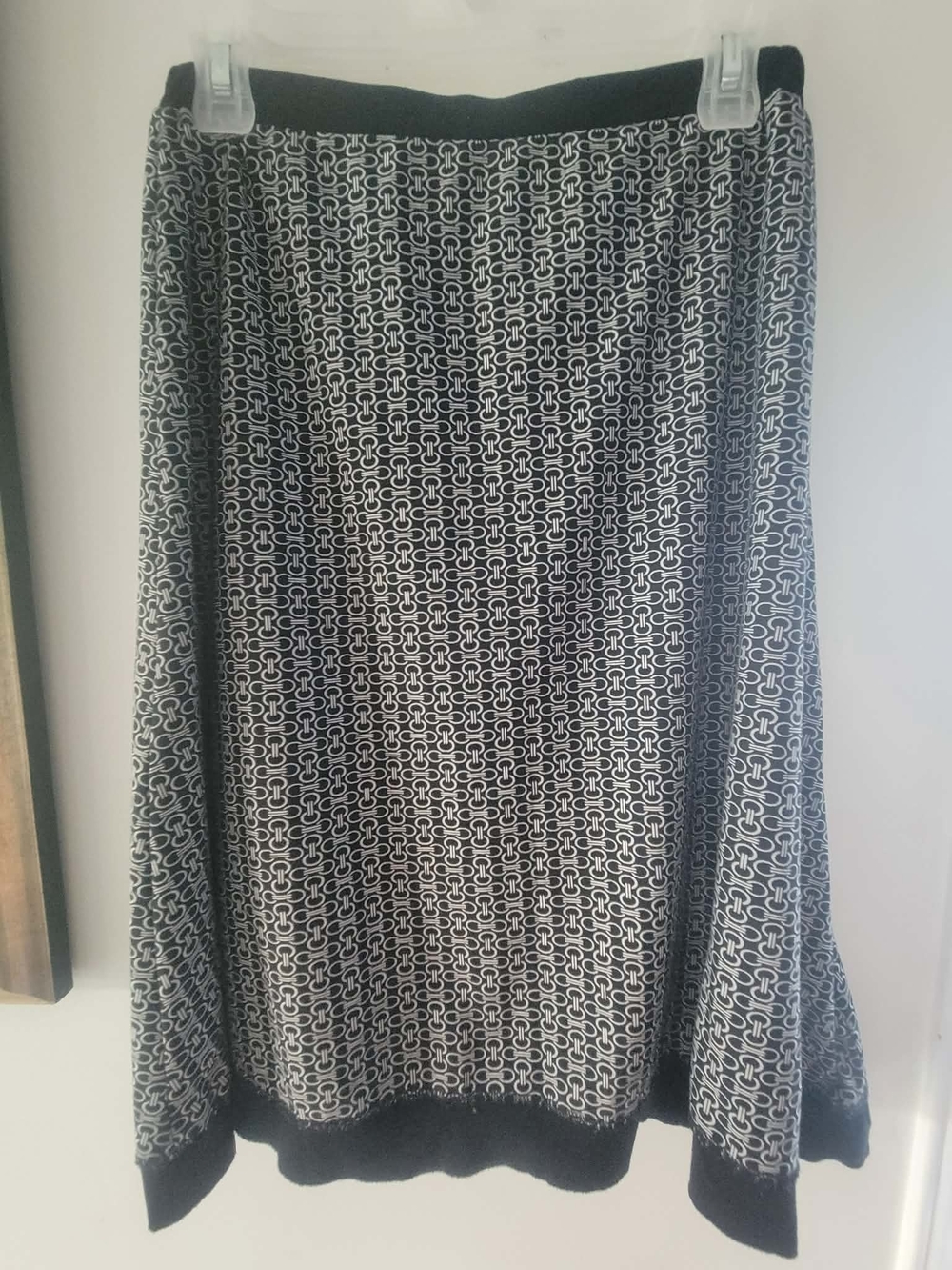 Black and White Geometric A-Line Skirt